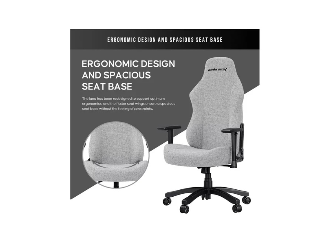 AndaSeat LUNA Large Gaming Chair - Premium Grey, Ergonomic, Adjustable AndaSeat LUNA Large Gaming Chair - Premium Grey, Ergonomic, Adjustable